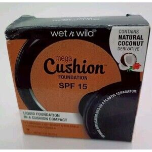 Wet N Wild Mega Cushion Foundation Compact 122B Tawny Medium/Deep Neutral New